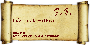 Fürszt Vulfia névjegykártya